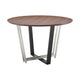 Leyne 48" Round Dining Table | Stainless Steel & Black Iron | Walnut Veneer