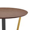 Leyne 48’’ Round Dining Table | Gold Steel & Black Iron | Walnut Veneer