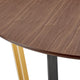 Leyne 48’’ Round Dining Table | Gold Steel & Black Iron | Walnut Veneer