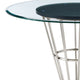 Vena Dining Table | Brushed Steel | Brown Wood | 48’’ Glass Top