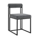 Sanaya Anastasia 5pc Dining Table Set | Glass Top & Black Iron | 4 Gray Chairs