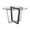 Sanaya Anastasia 5pc Dining Table Set | Glass Top & Iron | 4 Light Gray Chairs BM339064