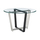 Sanaya Anastasia 5pc Dining Table Set | Glass Top & Iron | 4 Light Gray Chairs BM339064