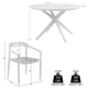 Siana Neka Outdoor 5pc Dining Table Set | 4 Brown Wood Chairs | Charcoal Rope BM339073