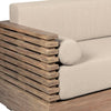 Hida 83’’ Outdoor Sofa w 2 Bolster Pillows | Brown | Taupe Olefin Cushions