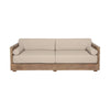 Hida 83" Outdoor Sofa w 2 Bolster Pillows | Brown | Taupe Olefin Cushions