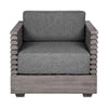 Hida Outdoor Armchair | Gray Eucalyptus Wood | Gray Olefin Cushions BM339076