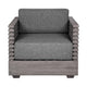 Hida Outdoor Armchair | Gray Eucalyptus Wood | Gray Olefin Cushions BM339076