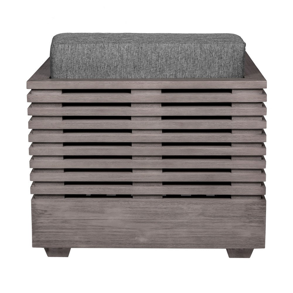 Hida Outdoor Armchair | Gray Eucalyptus Wood | Gray Olefin Cushions BM339076