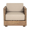 Hida Outdoor Armchair | Brown Eucalyptus Wood | Taupe Olefin Cushions BM339077