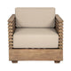 Hida Outdoor Armchair | Brown Eucalyptus Wood | Taupe Olefin Cushions BM339077