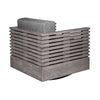 Hida Outdoor Swivel Chair | Gray Eucalyptus Wood | Gray Olefin Cushions