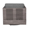 Hida Outdoor Swivel Chair | Gray Eucalyptus Wood | Gray Olefin Cushions