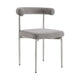Shany Dining Chair Set of 2 | Brushed Steel Curved Back | Gray Polyester BM339080