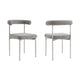Shany Dining Chair Set of 2 | Brushed Steel Curved Back | Gray Polyester
