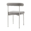 Shany Dining Chair Set of 2 | Brushed Steel Curved Back | Gray Polyester BM339080