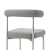 Shany Dining Chair Set of 2 | Brushed Steel Curved Back | Gray Polyester