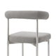 Shany Dining Chair Set of 2 | Brushed Steel Curved Back | Gray Polyester BM339080