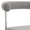 Shany Dining Chair Set of 2 | Brushed Steel Curved Back | Gray Polyester BM339080