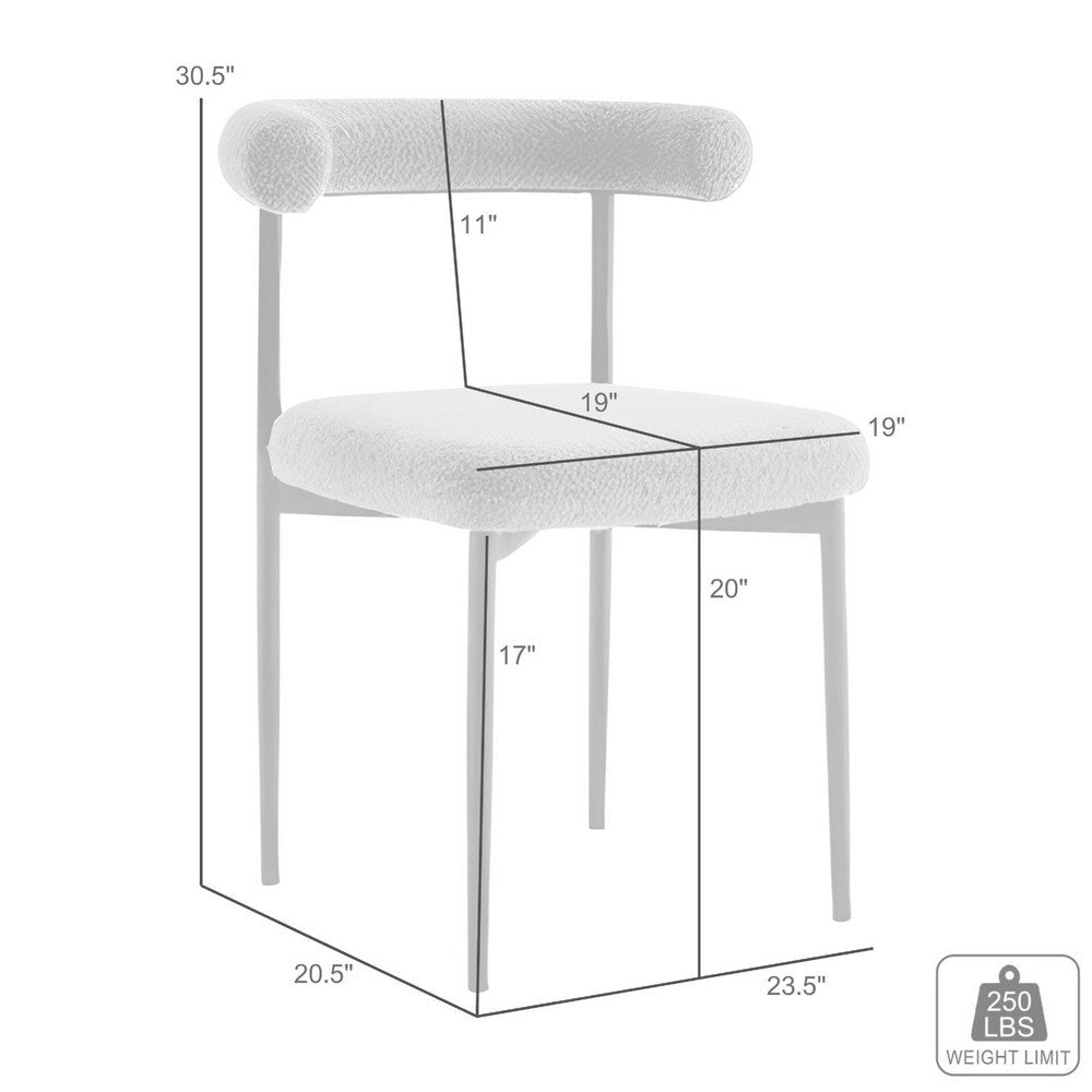 Shany Dining Chair Set of 2 | Curved Back Brushed Steel | Blue Polyester BM339081