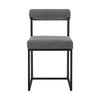Tasie Dining Chair Set of 2 | Black Iron Gray Channel Tufted Polyester BM339082