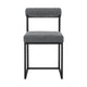 Tasie Dining Chair Set of 2 | Black Iron Gray Channel Tufted Polyester BM339082