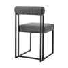 Tasie Dining Chair Set of 2 | Black Iron Gray Channel Tufted Polyester BM339082