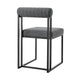 Tasie Dining Chair Set of 2 | Black Iron Gray Channel Tufted Polyester BM339082