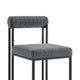Tasie Dining Chair Set of 2 | Black Iron Gray Channel Tufted Polyester BM339082