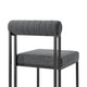 Tasie Dining Chair Set of 2 | Black Iron Gray Channel Tufted Polyester BM339082