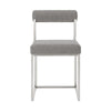 Tasie Dining Chair Set of 2 | Stainless Steel | Gray Tufted Polyester