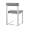 Tasie Dining Chair Set of 2 | Stainless Steel | Gray Tufted Polyester
