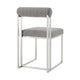 Tasie Dining Chair Set of 2 | Stainless Steel | Gray Tufted Polyester