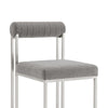 Tasie Dining Chair Set of 2 | Stainless Steel | Gray Tufted Polyester