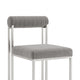 Tasie Dining Chair Set of 2 | Stainless Steel | Gray Tufted Polyester