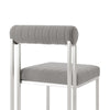 Tasie Dining Chair Set of 2 | Stainless Steel | Gray Tufted Polyester