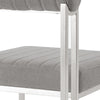 Tasie Dining Chair Set of 2 | Stainless Steel | Gray Tufted Polyester