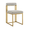 Tasie Dining Chair Set of 2 | Gold Brushed Steel | Taupe Polyester BM339085
