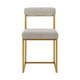 Tasie Dining Chair Set of 2 | Gold Brushed Steel | Taupe Polyester BM339085