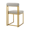 Tasie Dining Chair Set of 2 | Gold Brushed Steel | Taupe Polyester BM339085