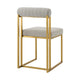 Tasie Dining Chair Set of 2 | Gold Brushed Steel | Taupe Polyester BM339085