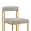 Tasie Dining Chair Set of 2 | Gold Brushed Steel | Taupe Polyester BM339085