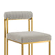 Tasie Dining Chair Set of 2 | Gold Brushed Steel | Taupe Polyester BM339085