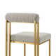 Tasie Dining Chair Set of 2 | Gold Brushed Steel | Taupe Polyester BM339085