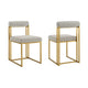 Tasie Dining Chair Set of 2 | Gold Brushed Steel | Taupe Polyester