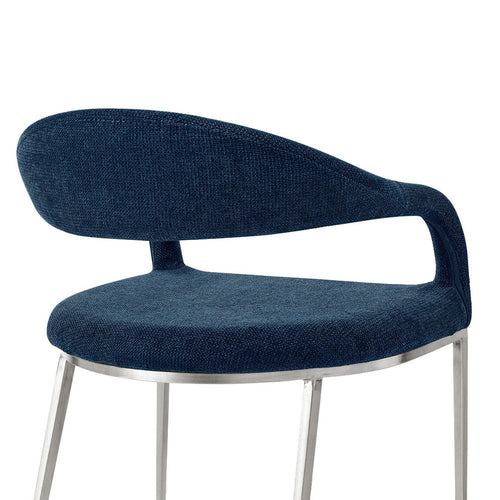 Morgie Dining Chair Set of 2 | Curve Back Integrated Arms | Navy Blue