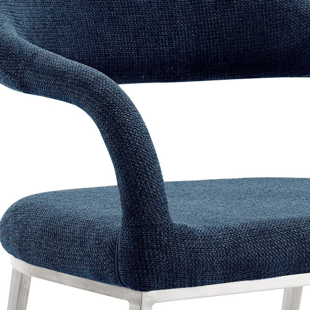 Morgie Dining Chair Set of 2 | Curve Back Integrated Arms | Navy Blue BM339086