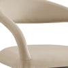 Monie Swivel Barstool Chair | Curved Floating Back | Beige Faux Leather