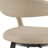 Monie Swivel Barstool Chair | Curved Floating Back | Beige Faux Leather