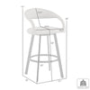 Monie Swivel Barstool Chair | Curved Floating Back | Beige Faux Leather